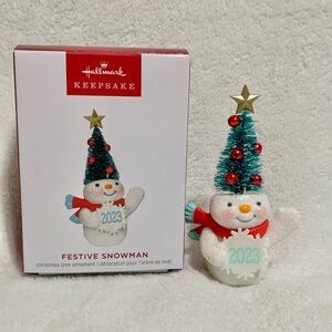 New Hallmark Keepsake Limited Edition Festive Snowman Ornament